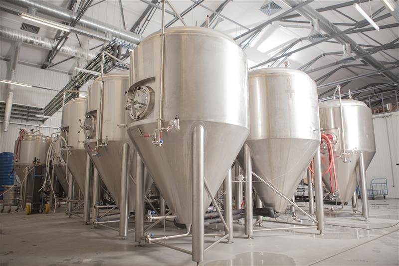 shiny microbrewery beer tanks beer factory